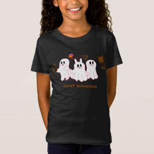 Tjej T-Shirt Roliga spöken poserar för en bild