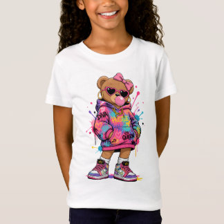 Tjej Teddy Bear T-Shirt | Diva Bear T-Shirt