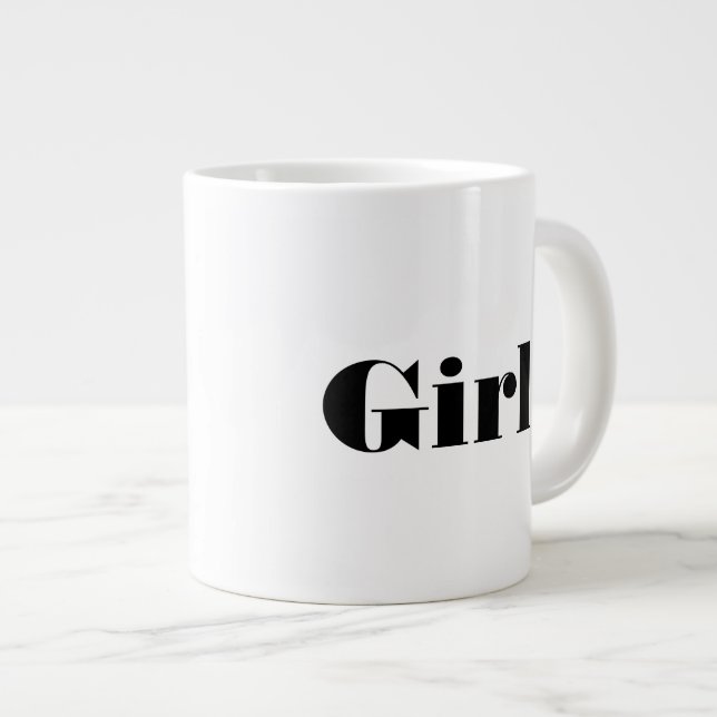 Tjej Text Namn med Block Färg Text Specialitet Mug Jumbo Mugg (Framsida höger)