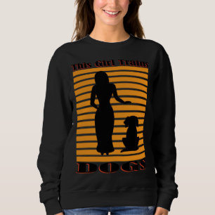 Tjej tränar hundar söt valp ironisk hundlärare sko t shirt