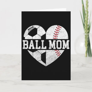 Tjej Tröja Hjärtan Rolig Fotboll Baseball Mamma  Kort