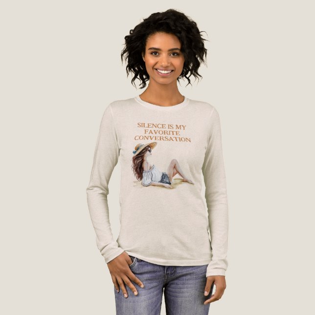 Tjej Tyst T-Shirt (Hel framsida)