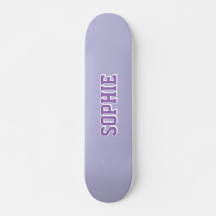 Tjej Varsity Lila Skateboard Personligt Namn