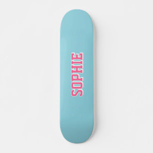 Tjej Varsity Rosa Skateboard med Personligt Namn