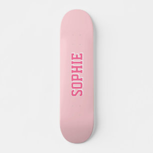 Tjej Varsity Rosa Skateboard Personligt Namn