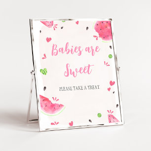 Tjej Vattenmelon Baby Shower Bebisar är söta skylt