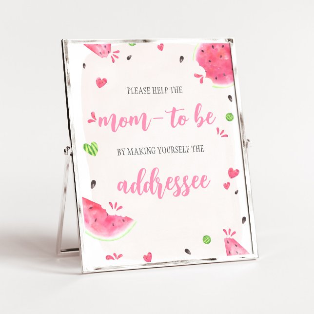 Tjej Vattenmelon Baby Shower Kuvert Station skylt (Sweet Little Baby Shower Envelope Station Sign)
