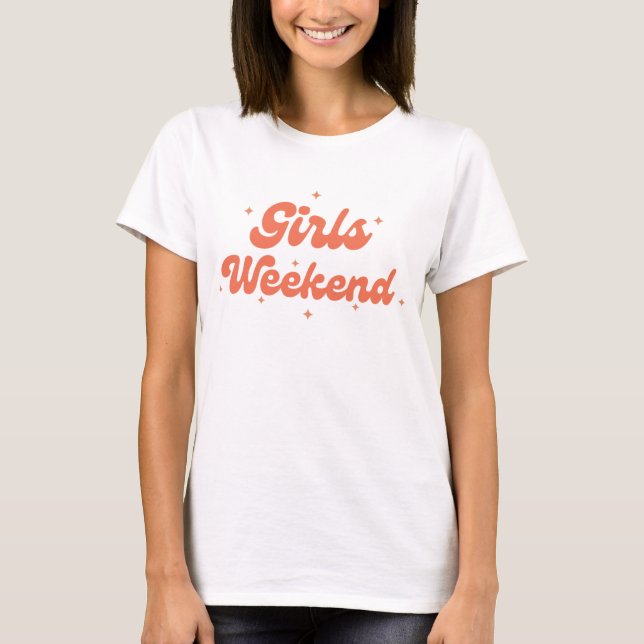 Tjej Weekend Retro Möhippa Brud T Shirt (Framsida)