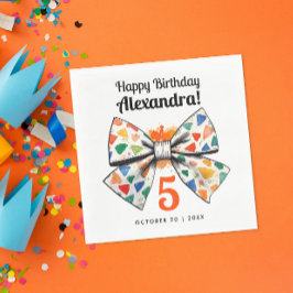 Tjejaktig Modern Orange Färgrik Båge Namn Akvarell Pappersservett