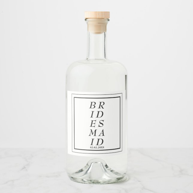 Tjejbrudsgåva Bröllopsfest Förmån - Spritflaskor Etikett (Framsida)