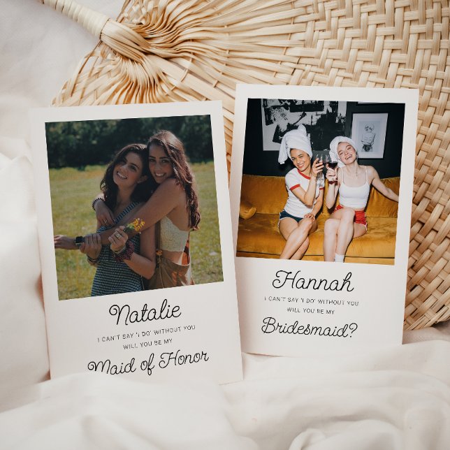Tjejbrudtärningsförslag Faltkort Kort (Bridesmaid Proposal Card Photo)
