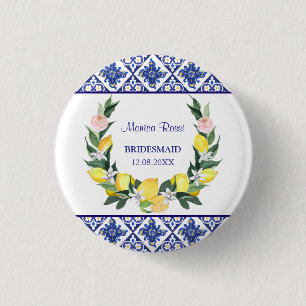 Tjejbrudtjänst Lemon Blue Italienska Plattor Bröll Knapp