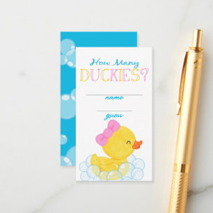 Tjejen Hur många Duckies Party Game Gammekort Tilläggskort