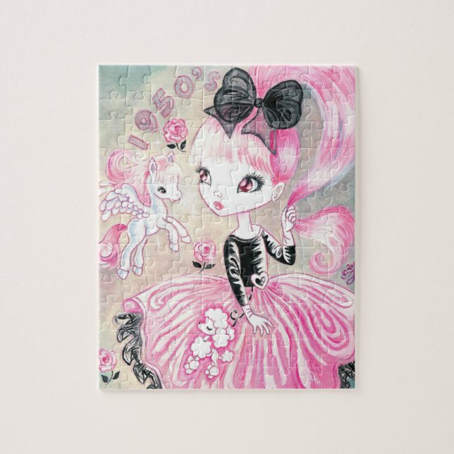 Tjejen i pudel 1950 pussel (Vertikal)