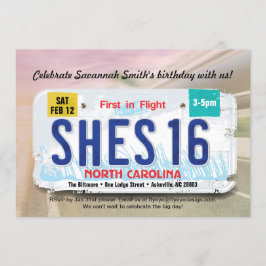 Tjejens 16-årsdag North Carolina körkorts-inbjudan Inbjudningar