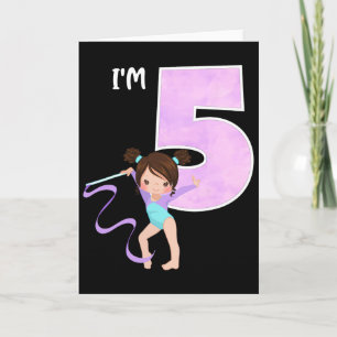 Tjejens 5 år gamla gymnast 5-års födelsedagsfest G Kort