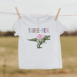 Tjejens dinosaurie Three-Rex skjorta T Shirt
