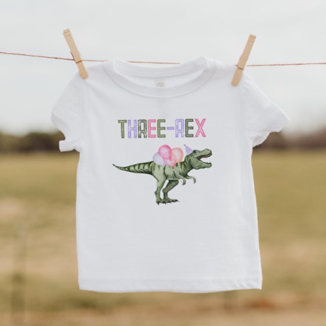 Tjejens dinosaurie Three-Rex skjorta T Shirt (Skapare uppladdad)