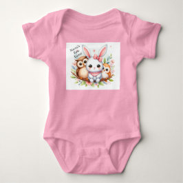 Tjejens första påsk Lägg till namn Söt baby bodysu T Shirt