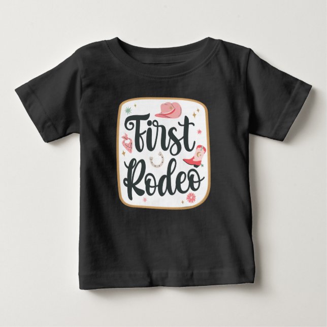 Tjejens Första Rodeo 1-års T-Shirt (Framsida)