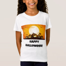 Tjejens glada Halloween-t-shirt T Shirt