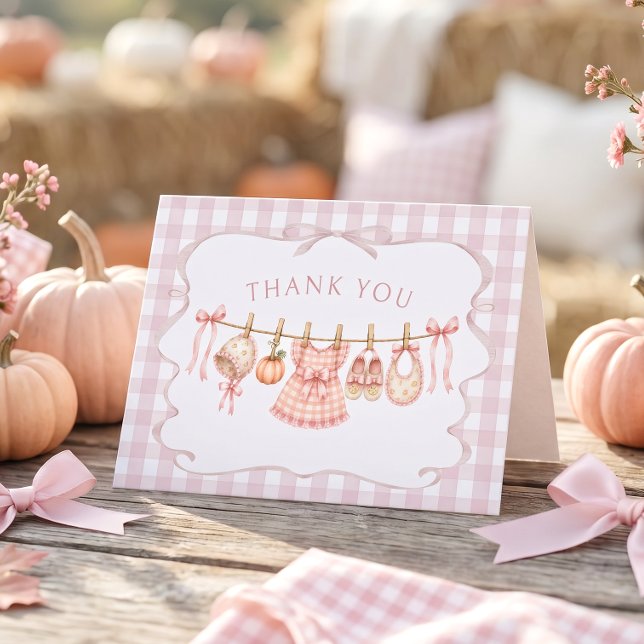 Tjejens lilla pumpa höst baby shower tack kort (Skapare uppladdad)