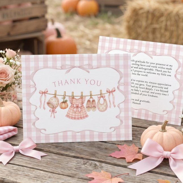 Tjejens lilla pumpa höst baby shower tack kort (Skapare uppladdad)