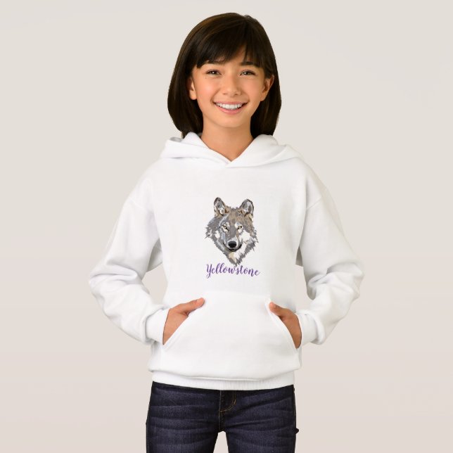 Tjejens populärhetshölje Yellowstone-Varg T Shirt (Hel framsida)