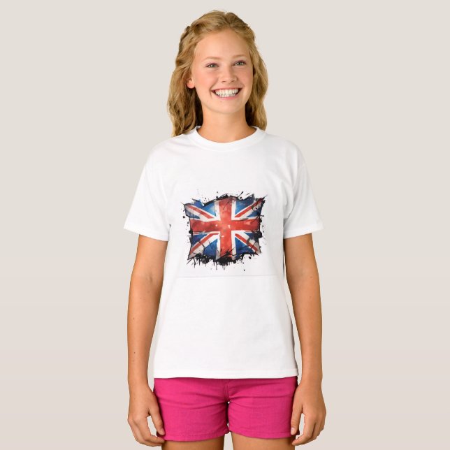 Tjejens union jack t-shirt (Hel framsida)