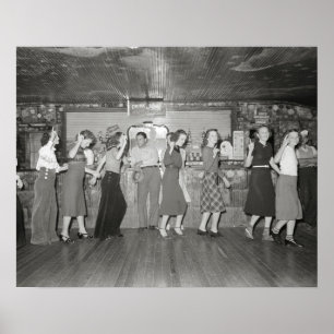 Tjejer, 1938. Vintage Photo Poster