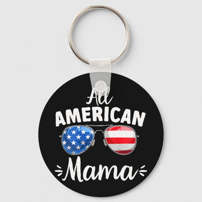 Tjejer All American Mama 4:e Juli  Nyckelring (Framsida)