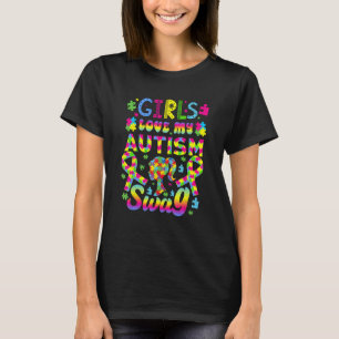 Tjejer älskar min autism-swag Autistisk pojke-med T Shirt