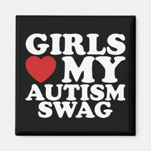 Tjejer älskar min autism-swag-medvetenhet hjärta magnet