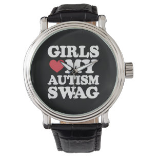 Tjejer älskar min autism-swag rolig medvetenhet armbandsur