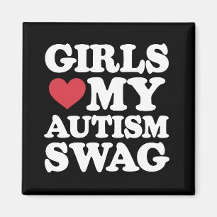 Tjejer älskar min autism-swag rolig medvetenhet magnet