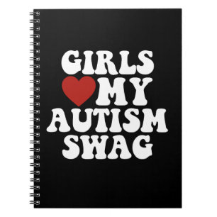 Tjejer älskar min autism-swag Roliga autistiska po Anteckningsbok