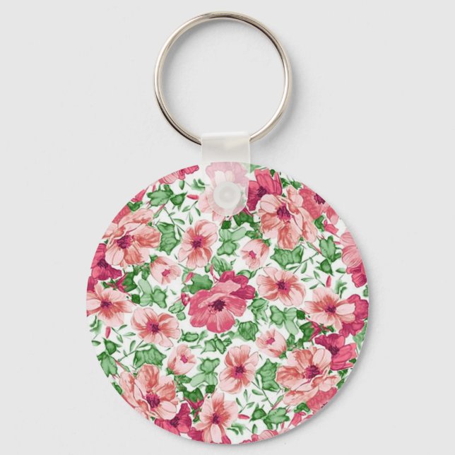 Tjejer blommönster. nyckelring (Framsida)