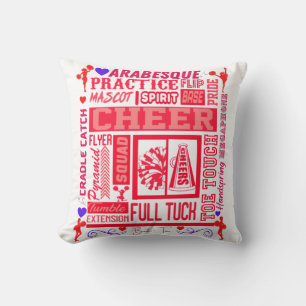 Tjejer Cheerlead Typography in Red Kudde