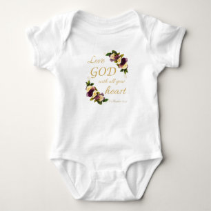 Tjejer Faith Flowers: Kärlek GOD med ditt hjärta T Shirt