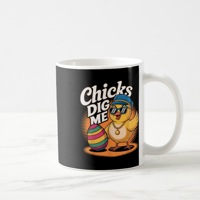 Tjejer Gillar Mig Påsk Glad Påsk Dag Rolig Påsk Kaffemugg (Höger)