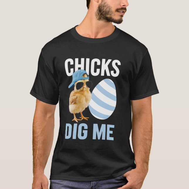 Tjejer Gillar Mig Påsk Glad Påsk Roligt T Shirt (Framsida)