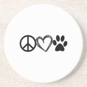 Tjejer Hund _ Cat Lover Shirt Peace Kärlek Tass Underlägg