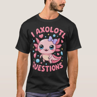 Tjejer jag Axolotl Frågor Coquette Bow Axolotl T Shirt