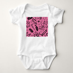 Tjejer Kalligrafi: Sömlös Mode Mönster T Shirt