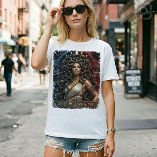 Tjejer Kommer Att Vara Tjejer Medusa Feministisk G T Shirt