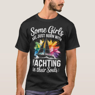Tjejer Med Seglingssjälar Båt Drottning Party Krys T Shirt