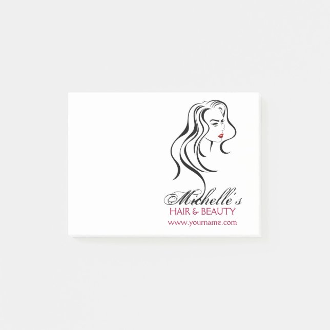 Tjejer med vågigt hår och Makeup-ikon Post-it Block (Framsida)