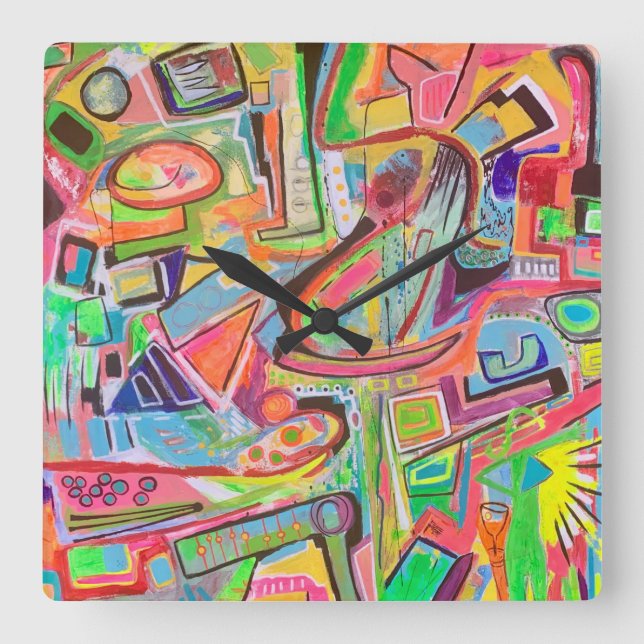 Tjejer, mörka väggklocka (Framsida)