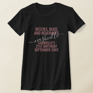 Tjejer Night Out Resa Anpassningsbar Funny Rosa Bl T Shirt