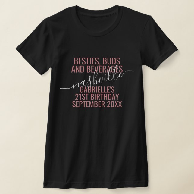 Tjejer Night Out Resa Anpassningsbar Funny Rosa Bl T Shirt (Laydown)
